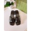 Cheap Sale Gucci Heel 5.5cm Platform 2.5cm Embossed Logo Rubber Slide Sandals Transparent Black