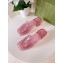 Cheap Sale Gucci Heel 5.5cm Platform 2.5cm Embossed Logo Rubber Slide Sandals Transparent Pink