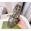 Cheap Sale Gucci Rubber Sandals with Double G Transparent Gun Color