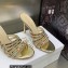 Dior Heel 9.5cm Gem Slides Multicolor in Cotton Metallic Thread Embroidery with Square Strass 2023