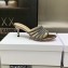 Dior Heel 7cm Gem Slides Silver in Cotton Metallic Thread Embroidery with Square Strass 2023
