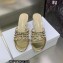 Dior Heel 7cm Gem Slides Multicolor in Cotton Metallic Thread Embroidery with Square Strass 2023