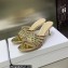 Dior Heel 7cm Gem Slides Multicolor in Cotton Metallic Thread Embroidery with Square Strass 2023