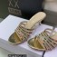Dior Heel 7cm Gem Slides Multicolor in Cotton Metallic Thread Embroidery with Square Strass 2023