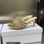 Dior Heel 7cm Gem Slides Multicolor in Cotton Metallic Thread Embroidery with Square Strass 2023
