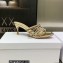 Dior Heel 7cm Gem Slides Multicolor in Cotton Metallic Thread Embroidery with Square Strass 2023