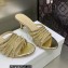 Dior Heel 7cm Gem Slides Gold in Cotton Metallic Thread Embroidery with Square Strass 2023