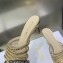 Dior Heel 7cm Gem Slides Gold in Cotton Metallic Thread Embroidery with Square Strass 2023