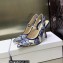 Dior Heel 9.5cm J'Adior Slingback Pumps in Blue Cotton Embroidered with Dior Jardin d'Hiver Motif 2023