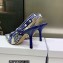 Dior Heel 9.5cm J'Adior Slingback Pumps in Blue Cotton Embroidered with Dior Jardin d'Hiver Motif 2023