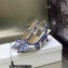 Dior Heel 6.5cm J'Adior Slingback Pumps in Blue Cotton Embroidered with Dior Jardin d'Hiver Motif 2023