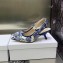 Dior Heel 6.5cm J'Adior Slingback Pumps in Blue Cotton Embroidered with Dior Jardin d'Hiver Motif 2023