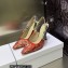 Dior Heel 9.5cm J'Adior Slingback Pumps in Red Brocart Embroidered Cotton with Gold-Tone Metallic Thread 2023