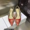 Dior Heel 6.5cm J'Adior Slingback Pumps in Red Brocart Embroidered Cotton with Gold-Tone Metallic Thread 2023