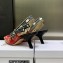 Dior Heel 6.5cm J'Adior Slingback Pumps in Red Brocart Embroidered Cotton with Gold-Tone Metallic Thread 2023