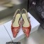 Dior J'Adior Slingback Ballerina Flats in Red Brocart Embroidered Cotton with Gold-Tone Metallic Thread 2023