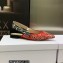 Dior J'Adior Slingback Ballerina Flats in Red Brocart Embroidered Cotton with Gold-Tone Metallic Thread 2023