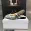 Dior J'Adior Slingback Ballerina Flats in Blue Brocart Embroidered Cotton with Gold-Tone Metallic Thread 2023
