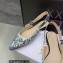 Dior J'Adior Slingback Ballerina Flats in Blue Brocart Embroidered Cotton with Gold-Tone Metallic Thread 2023