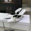 Dior Heel 8.5cm Chain and Star Pointed Toe Mules White 2023