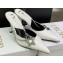 Dior Heel 8.5cm Chain and Star Pointed Toe Mules White 2023