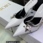 Dior Heel 8.5cm Chain and Star Pointed Toe Mules White 2023