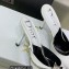 Dior Heel 8.5cm Chain and Star Pointed Toe Mules White 2023