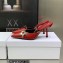 Dior Heel 8.5cm Chain and Star Pointed Toe Mules Red 2023