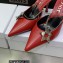 Dior Heel 8.5cm Chain and Star Pointed Toe Mules Red 2023