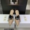 Dior Heel 8.5cm Chain and Star Pointed Toe Mules Beige 2023
