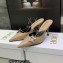 Dior Heel 8.5cm Chain and Star Pointed Toe Mules Beige 2023