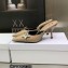 Dior Heel 8.5cm Chain and Star Pointed Toe Mules Beige 2023