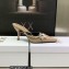 Dior Heel 8.5cm Chain and Star Pointed Toe Mules Beige 2023