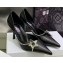 Dior Heel 8.5cm Chain and Star Pointed Toe Pumps Black 2023