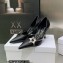 Dior Heel 8.5cm Chain and Star Pointed Toe Pumps Black 2023