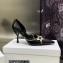Dior Heel 8.5cm Chain and Star Pointed Toe Pumps Black 2023
