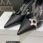 Dior Heel 8.5cm Chain and Star Pointed Toe Pumps Black 2023