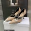 Dior Heel 8.5cm Chain and Star Pointed Toe Pumps Beige 2023