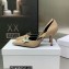 Dior Heel 8.5cm Chain and Star Pointed Toe Pumps Beige 2023
