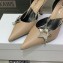 Dior Heel 8.5cm Chain and Star Pointed Toe Pumps Beige 2023