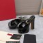 Valentino Heel 15.5cm platform 4cm Tan-Go Slides in patent leather Black 2023