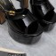 Valentino Heel 15.5cm platform 4cm Tan-Go Slides in patent leather Black 2023