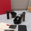 Valentino Heel 15.5cm platform 4cm Tan-Go Slides in patent leather Black 2023