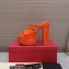Valentino Heel 15.5cm platform 4cm Tan-Go Slides in patent leather Orange 2023