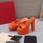 Valentino Heel 15.5cm platform 4cm Tan-Go Slides in patent leather Orange 2023