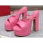 Valentino Heel 15.5cm platform 4cm Tan-Go Slides in patent leather Pink 2023