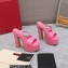 Valentino Heel 15.5cm platform 4cm Tan-Go Slides in patent leather Pink 2023