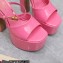 Valentino Heel 15.5cm platform 4cm Tan-Go Slides in patent leather Pink 2023