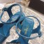 Chanel Heel 7.5cm Patent Leather Sandals Lake Blue 2023