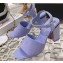 Chanel Heel 7.5cm Patent Leather Sandals Lilac 2023